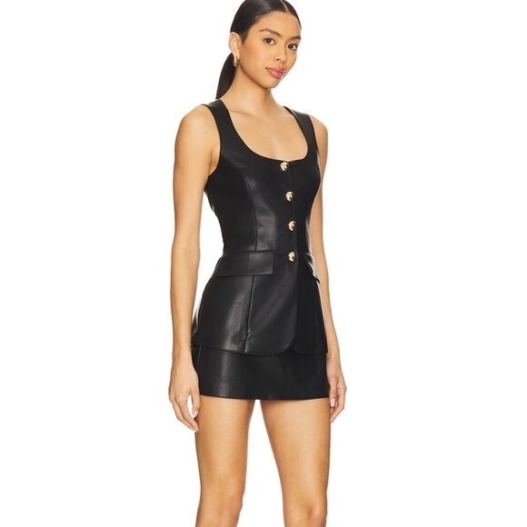 NEW AMANDA UPRICHARD Kya Romper in Black Women's Size S - Picture 3 of 6